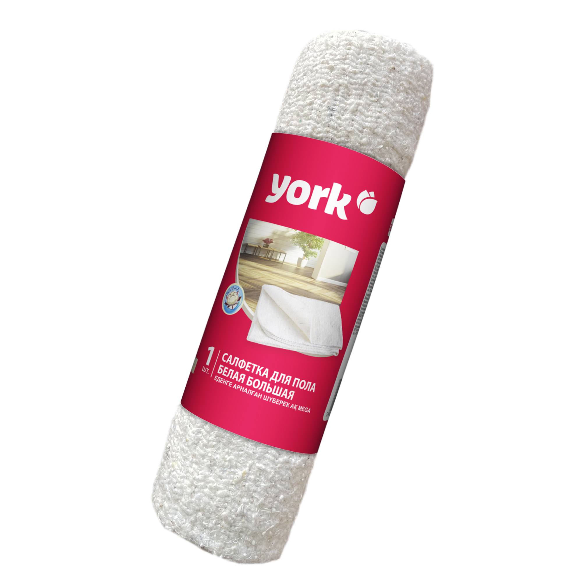 Салфетка для пола хлопковая белая 60х80 см в рулоне