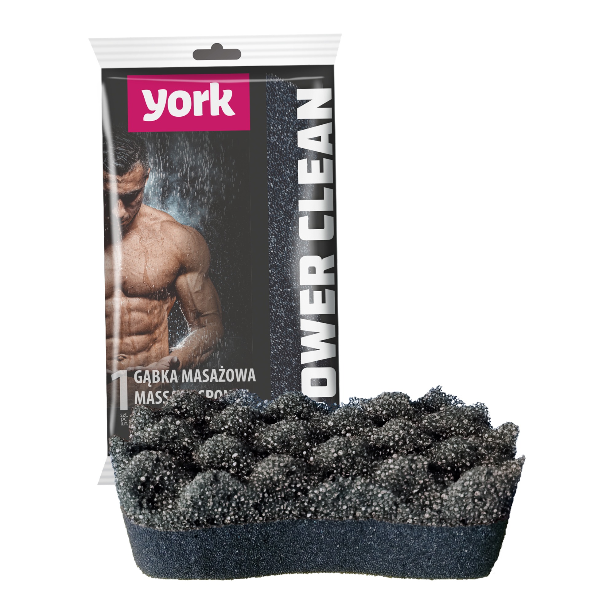 Губка для тела массажная БЛЭК